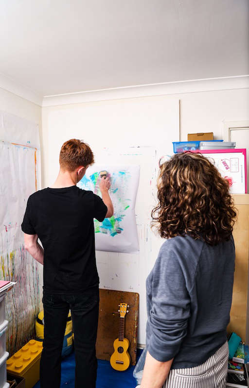 Teenager doing art therapy therapy for trauma and anxiety